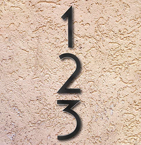 Hy-Ko Floating Mount House Numbers, Modern Raised Metal House Numbers for Outside, Durable Convenient Marking for Home Address with Included Mounting Hardware for Simple Installation 4 6 Inch Black