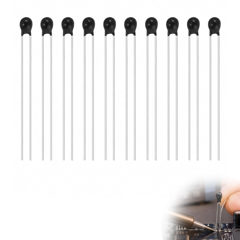 Zolara Pack of 10 MF52 NTC 10K Thermistor, 1% Accuracy, NTC Thermistors Resistors, High Sensitive Current Limiter, Compatible with Temperature Sensors for Electronic Devices and Household Appliances