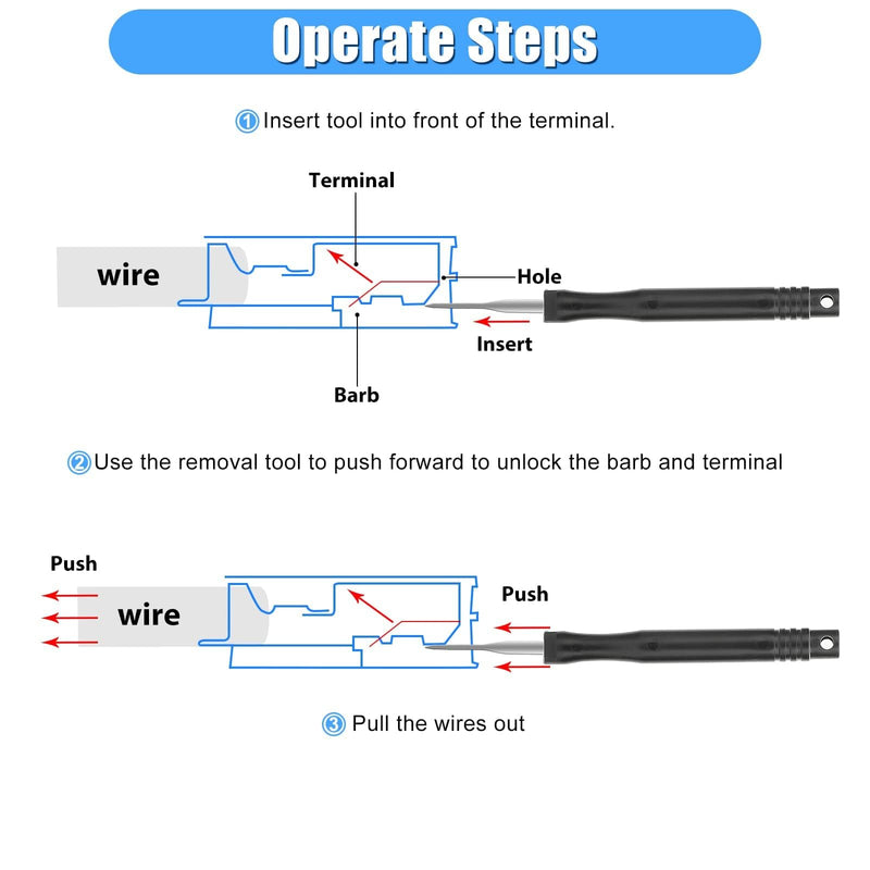 Linkstyle 18PCS Upgraded Terminal Removal Tool Kit, Pin Extractor Tool Set, Auto Electrical Wire Connector Pin Release Tool, Terminals Pins Puller Repair Removal Tools