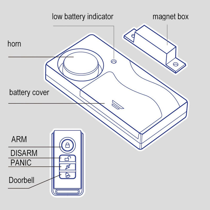 HENDUN Wireless Door Alarm with Remote, Windows Open Alarms,Home Security Sensor, Pool Alarm for Kids Safety, Prevent Robbery (2 Pack)