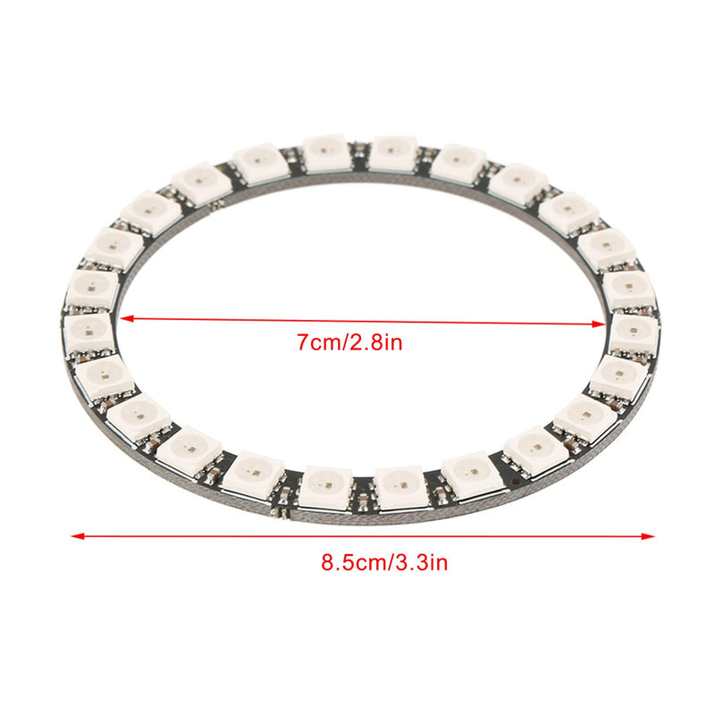 Fafeicy 2pcs 24-Bit WS2812 5050 RGB LED Ring Lamp Light with Integrated Drivers 5VDC, 7cm Inner Diameter, 8.5cm Outer Diameter (2)