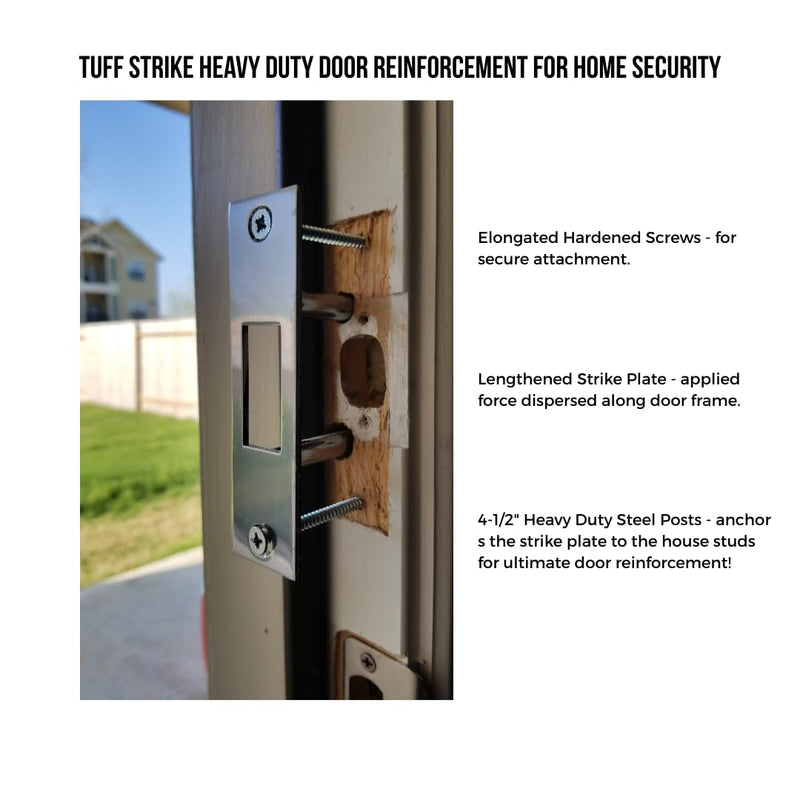 Door Reinforcement Lock | Kick-Proof Deadbolt Strike Plate | Ultimate Home Security & Break-in Prevention | Strengthens Door Frame Against Forced Entry Black