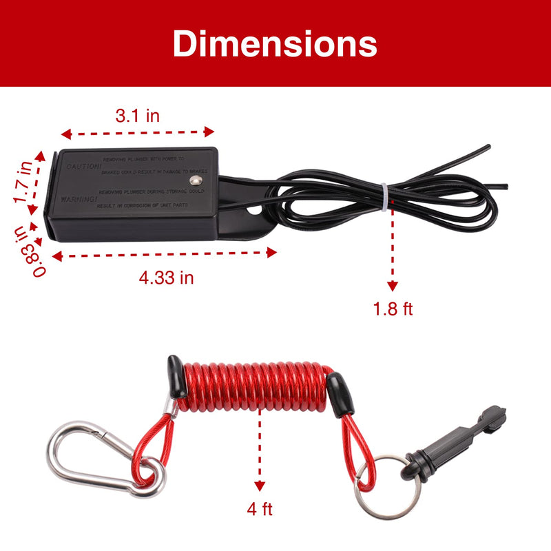 Trailer Breakaway Switch with 4 Feet Coiled Cable, Electric Brake Switch Used for RV Towing Trailer 4ft