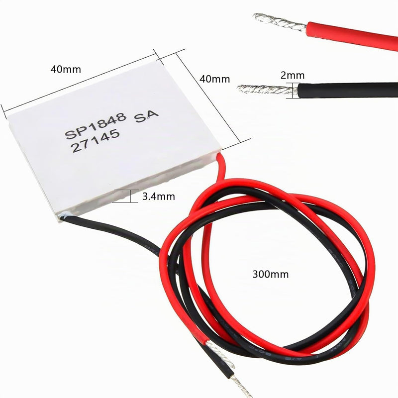 TEC1-12706 Peltier Element 12 V Ulegqin Peltier Element Module TEC1-12706 Peltier Heatsink Thermoelectric Cooler for Heat Dissipation in Electronic Devices (Pack of 2)