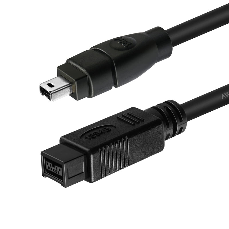 6FT Firewire High Speed IEEE 1394 Firewire 800 to Firewire 400 Cable, 1394B 800-400 IEEE 9 Pin Male to 4 Pin Male Cable for MacBook Pro, Mac Mini, iMac PC, Digital Cameras, SLR