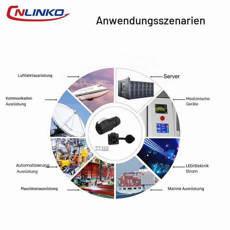 CNLINKO LP-16 Industrial Waterproof Connector IP68 Round Connector Quick Release Aviation Plug PBT Housing Plug Aviation Connector M16 2-9 Pin Flange Socket (3 Pin) Plug without cable 3 Pin