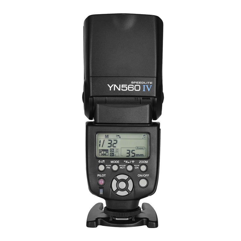 YONGNUO YN560 IV Wireless Flash Speedlite, Master + Slave Flash + Built-in Trigger System, for Canon Nikon Pentax Olympus Fujifilm Panasonic Digital Cameras Black