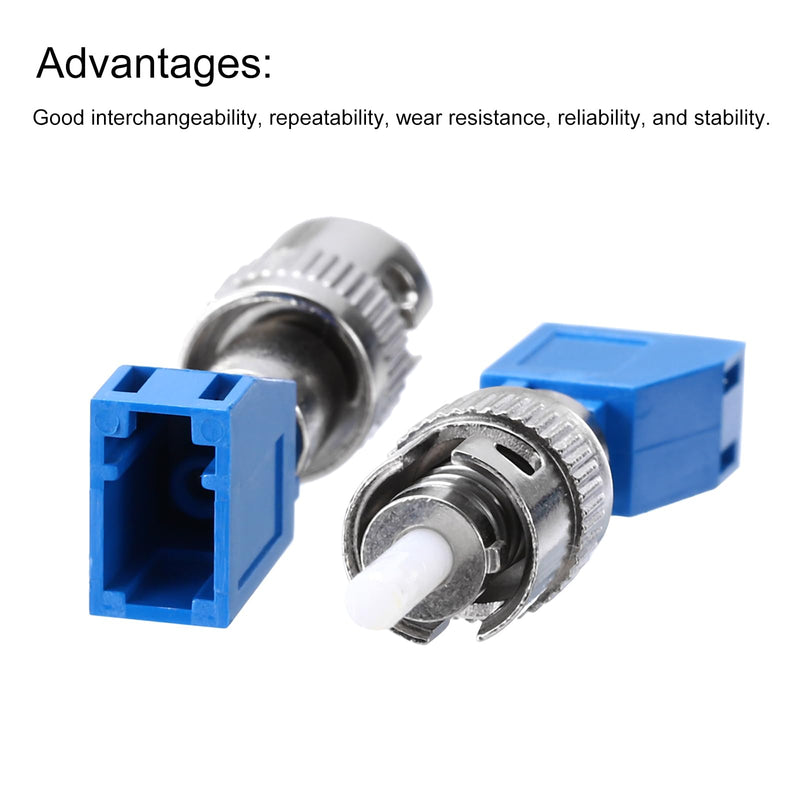 QUARKZMAN Fiber Optic Coupler ST to LC Single Mode Simplex Fiber Cable Adapter Fiber Optic Converter Plug for Network Internet, Pack of 4 | Single-mode Unidirectional, For Optical Cables