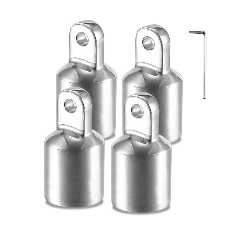 TINGZHIGO Bimini Top Eye End Cap 3/4" 7/8" 1 Inch(3 Sizes) Bimini Top Fittings, 316 Stainless Steel, with an L Shape Hex Key Wrench