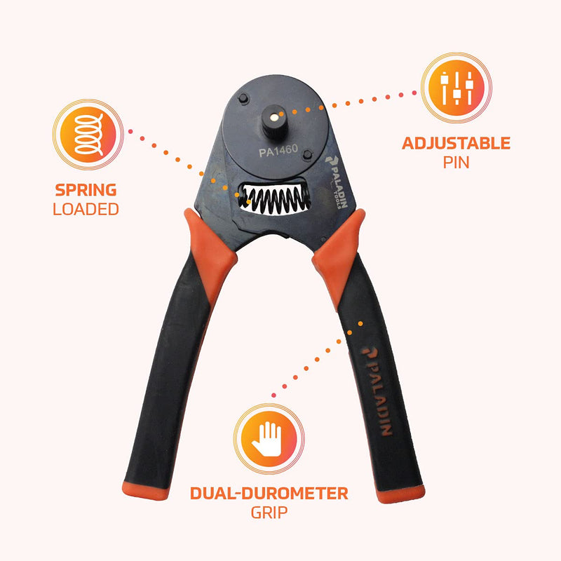 Paladin Tools PA1460 Closed Barrel D-Sub Crimper - 20-26 AWG, 4 Way Indent - Professional Grade 1