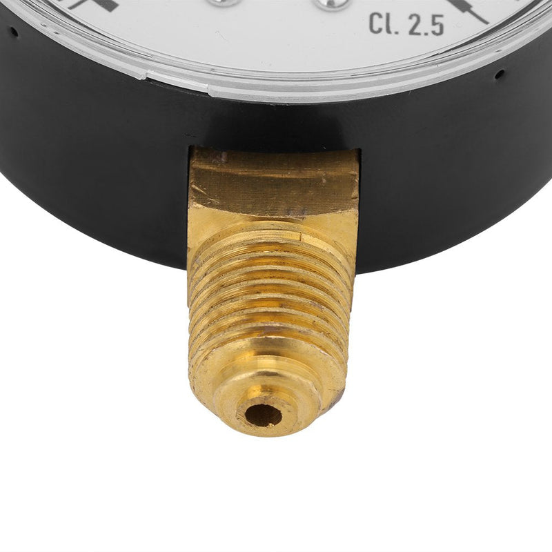 Mini pressure gauge for air, oil or water, 60mm pressure display with 1/4 inch NPT thread connection, 0-6 bar display range
