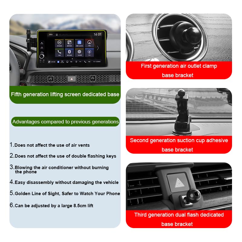 Car Phone Holder for Honda Civic Auto Accessories[Special vehicle installation，only For 2022-2024 11th Civic，non universal][Auto Lock Hands Free Cell Phone Mount Car fits for iPhone & All Smartphones] For Civic 2022-2023