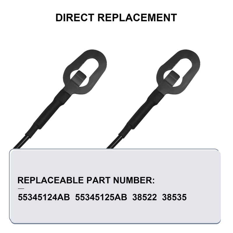 Pair Rear Tailgate Cables Lift Gate Support Straps Compatible with 1994-2002 Ram 1500 2500 3500 Pickup Truck Replaces 55345124AB 55345125AB