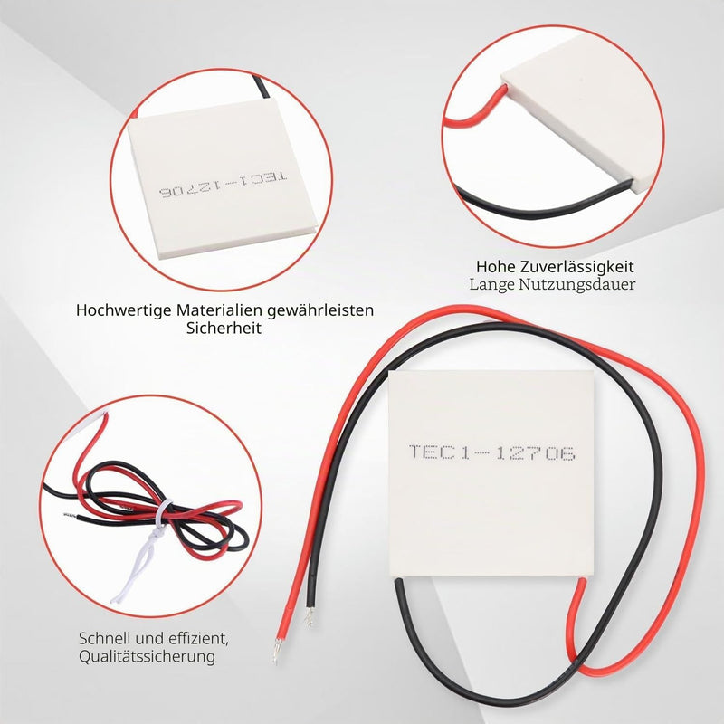 TEC1-12706 Peltier Element 12 V Ulegqin Peltier Element Module TEC1-12706 Peltier Heatsink Thermoelectric Cooler for Heat Dissipation in Electronic Devices (Pack of 2)