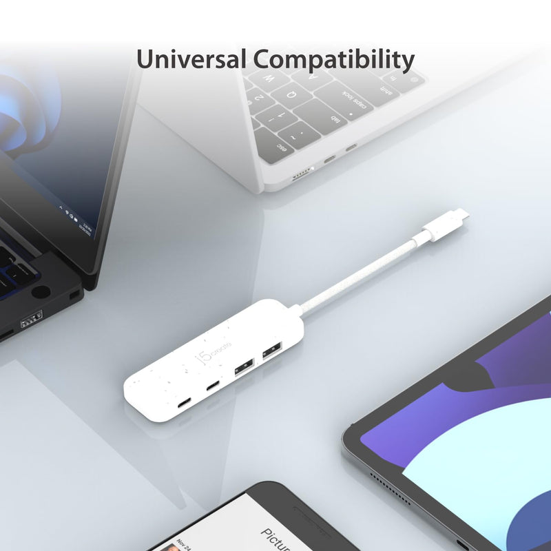 j5create 4-in-1 USB-C to 4-Port Type-A & Type-C Hub(Eco-Friendly), 10 Gbps USB-A x 2 & 10 Gbps USB-C x 2, Compatible with MacBook Pro, MacBook Air, iPad, Mac mini, Cyan/Blue (JCH342EC) Fresh Cyan