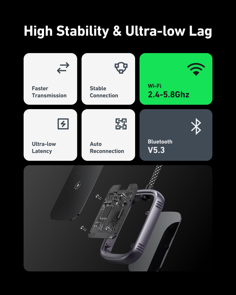 Wireless Carplay Adapter, 2 in 1 CarPlay Wireless Adapter & Android Auto Wireless Adapter, 2024 Upgraded Auto-Connect & Low Latency Wireless Car Play Dongle for Apple iPhone IOS10+ & Android 10+