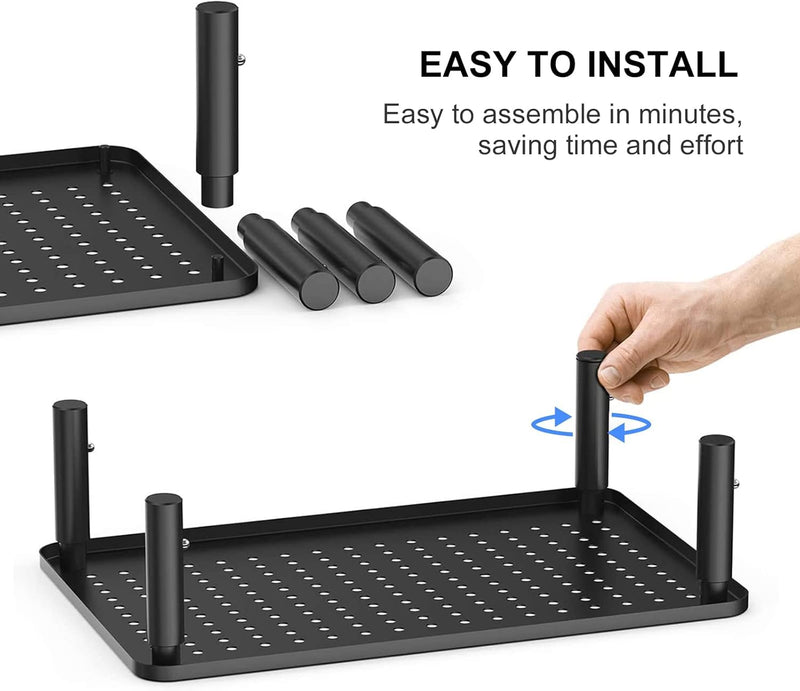 suptek Computer Monitor Stand Riser,Monitor Riser for Laptop, Printer, Notebook and All Flat Screen TV Display with Vented Platform,3 Height Adjustable Laptop Riser,1 Pack,Black(MST003) Ventilated Monitor Stand 1 Pack