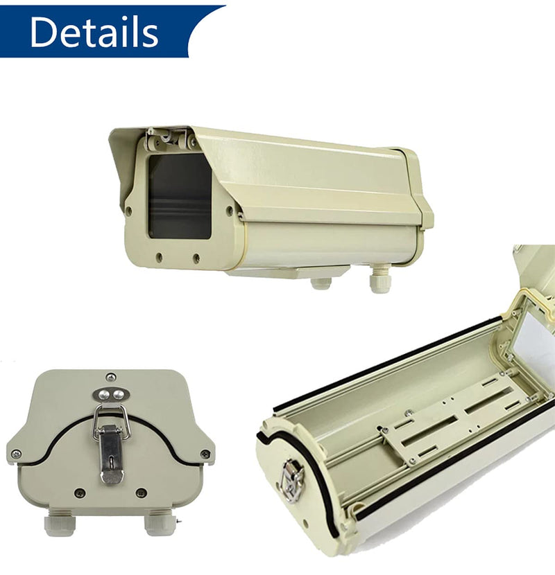 Aluminum Housing CCTV Security Surveillance Outdoor Camera Box Weatherproof Heavy Duty Junction Box Shell for CCTV Surveillance Camera Wall Mounting Bracket