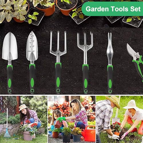 Garden Tool Set, 11 Pcs Gardening Hand Tools Heavy Duty Stainless Steel Garden Supplies with Repotting Mat for Planting Kit with Gift Box, Gardening Gifts for Women Men Mom