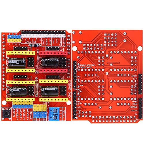 CNC Shield V3.0 Expansion Board Kit With Board for Arduino, 4PCS DRV8825 Stepper Motor Driver and Heatsink, 10PCS Jumper Cap, USB Cable For Engraving Machine