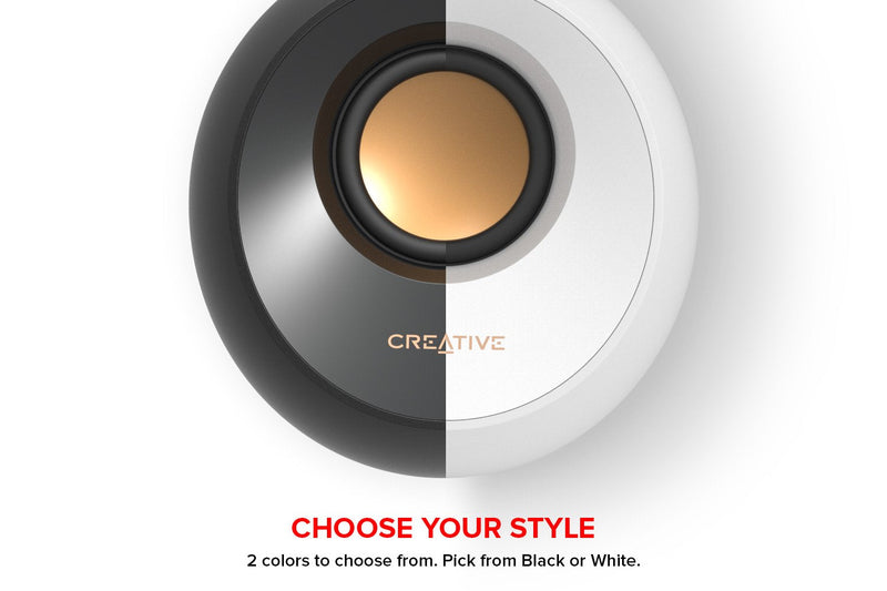 Creative Pebble 2.0 USB-Powered Desktop Speakers with Far-Field Drivers and Passive Radiators for PCs and Laptops (White) White