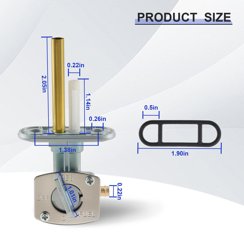 MOTOALL Tank Switch Gas Valve Fuel Petcock w/Gasket for Yamaha Bear 250 400