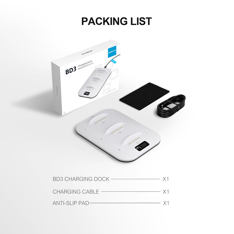 BOBOVR BD3 Charging Dock, Providing Fast Charging for 3*B100, 30W Power, 0-80% in Just 1 Hour