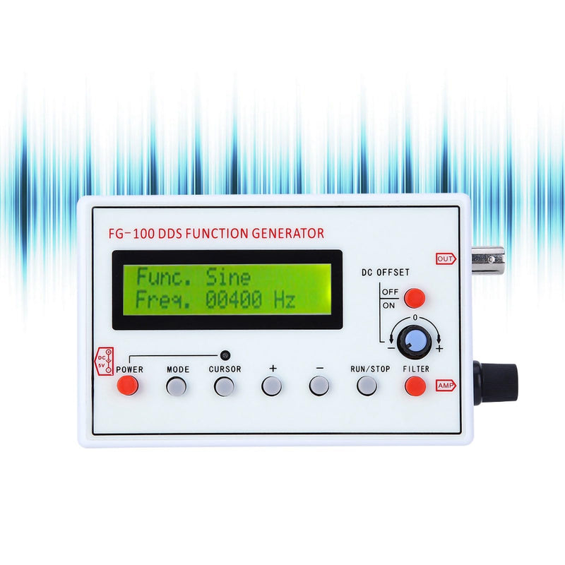 Signal Generator DC3.5-10V Function Generator FG-100 DDS Function Generator USB Waveform Function Frequency Generator 1 Hz 500 K Function Generator Signal Generator DDSHz Sine Generator