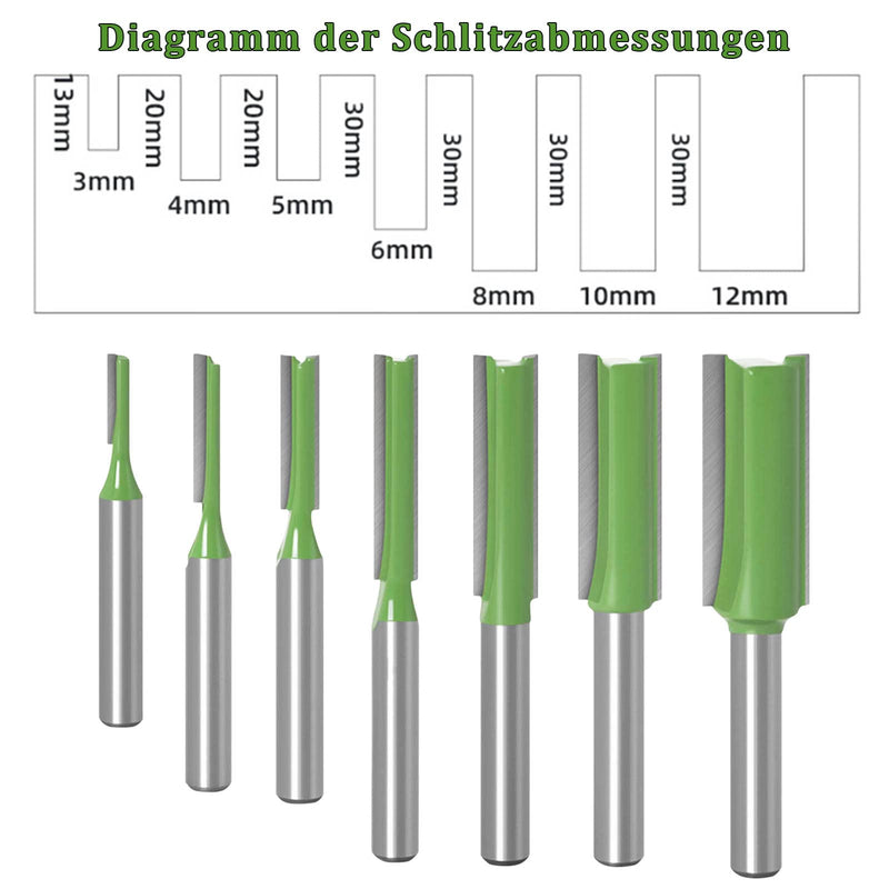 7-piece set of cutters for router, alloy groove cutter 6 mm shank, for wood cutting, DIY woodworking