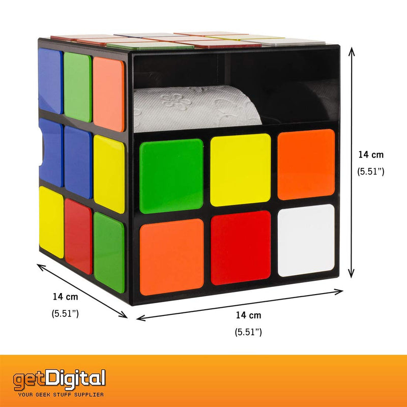getDigital Magic Cube Toilet Paper Holder - Novelty Tissue Roll Dispenser with Lid and Storage Shelf for Your Mobile Phone - No Drilling or Wall-Mounted with Screws