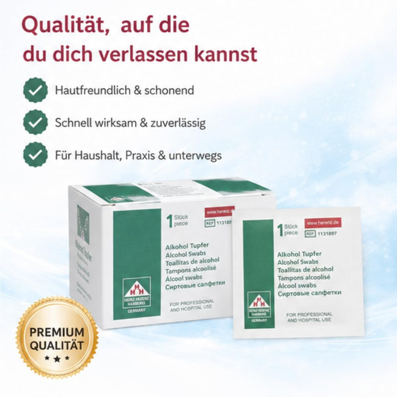Alcohol Swabs for Cleaning 70% Isopropyl Alcohol Non-Sterile Individually Packed Unfolded 6 x 3 cm Box of 100