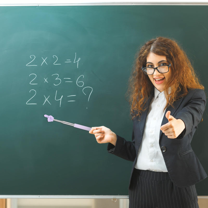 JIEYAO 4 Pack Retractable Teachers Finger Pointer Sticks, Multipurpose Extendable Telescopic Pointers Hand Reading Pointers Whiteboard Classroom Presentation Preschool School Kindergarten Supplies