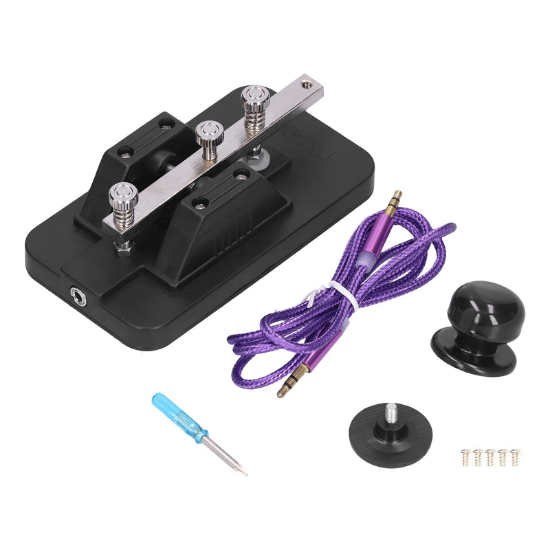 Morse Code Key, CW Trainer with Buzzer, Morse Code Key Telegraph Manual CW Practice Tool Trainer, Voice Prompts During Practice for Beginners, Simple Operation