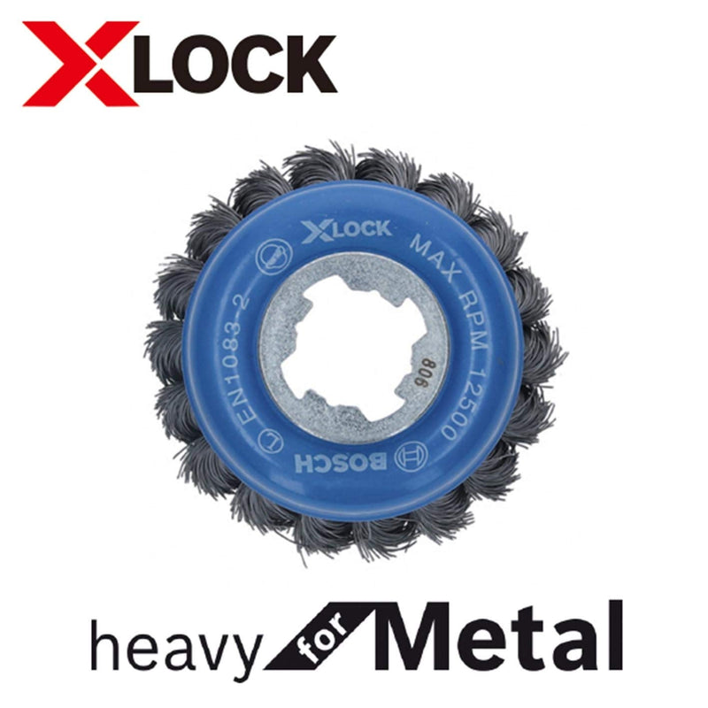Bosch Accessories 1x Braided Cup Brush Heavy (for metal, X-LOCK, Ø 75 mm, wire thickness 0.35 mm, for Ø125 mm, angle grinder accessories) 0.35 mm