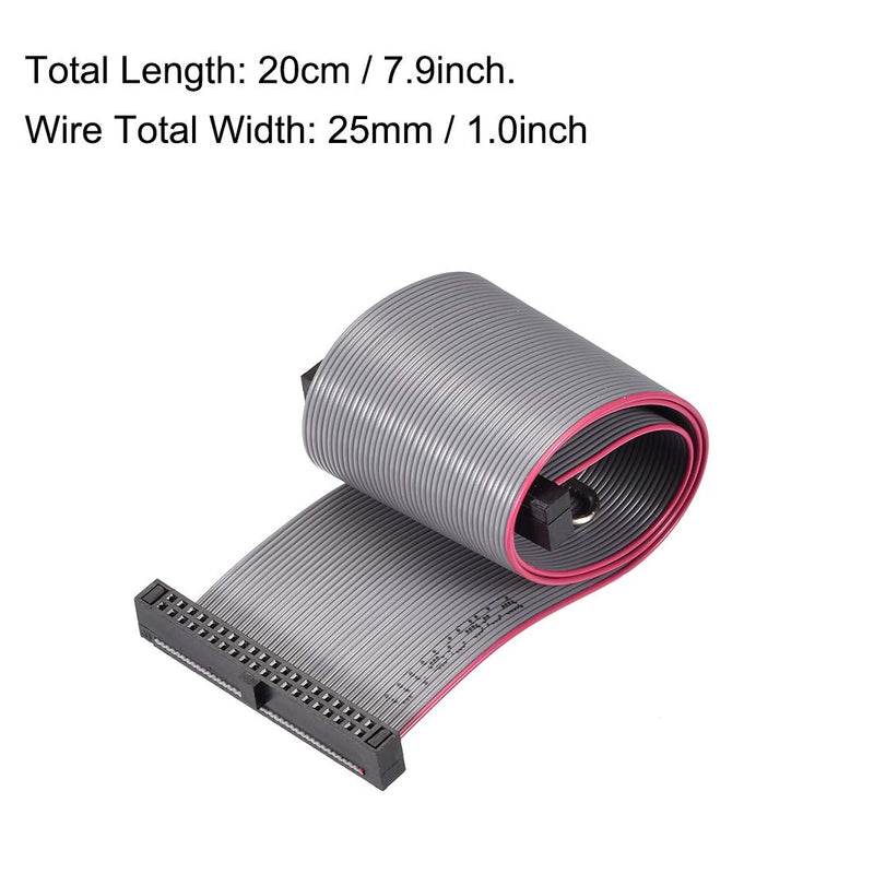 uxcell IDC Wire Flat Ribbon Cable FC/FC Female Connector A-type 40Pins 1.27mm Pitch 20cm Length 40 Pins