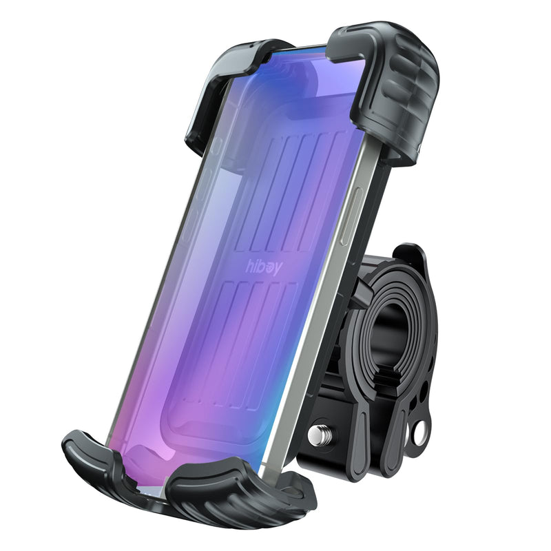Hiboy Bike Phone Holder, 360° Rotatable Universal Motorcycle Phone Mount, Wrap Anti Shake Bicycle Scooter Handlebar Phone Clip for 5.1-6.8" Cellphone