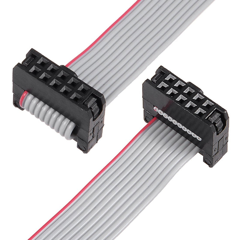 uxcell IDC 10 Pins Connector Flat Ribbon Cable Female Connector Length 30cm 2mm Pitch,5pcs