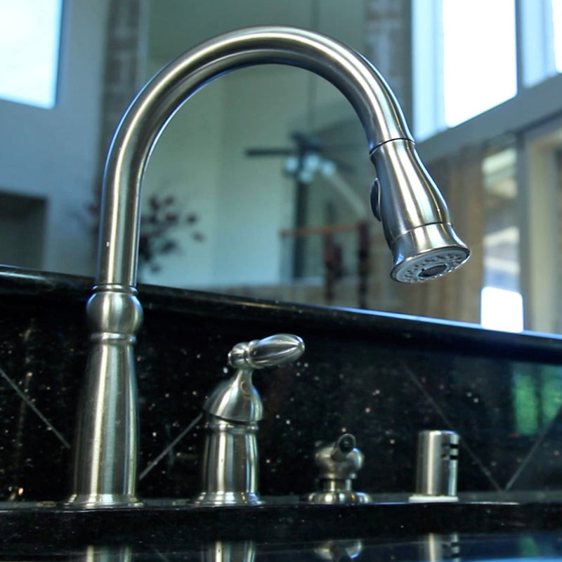 Danco Traditional Smart Spray Kitchen Sink Faucet Pull Down Faucet Spray Head, Stainless Steel, 1-Pack (10724) Brushed Nickel