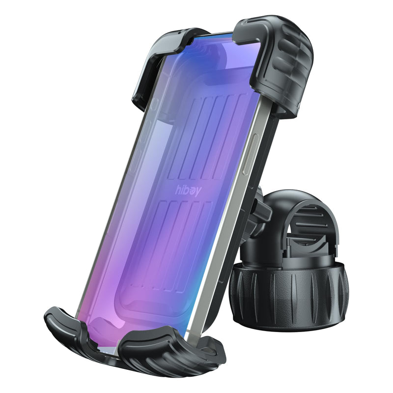 Hiboy Bike Phone Holder, 360° Rotation Adjustable Motorcycle Phone Mount,Bicycle Scooter Handlebar Phone Clip for 5.1" - 6.8" Smartphones