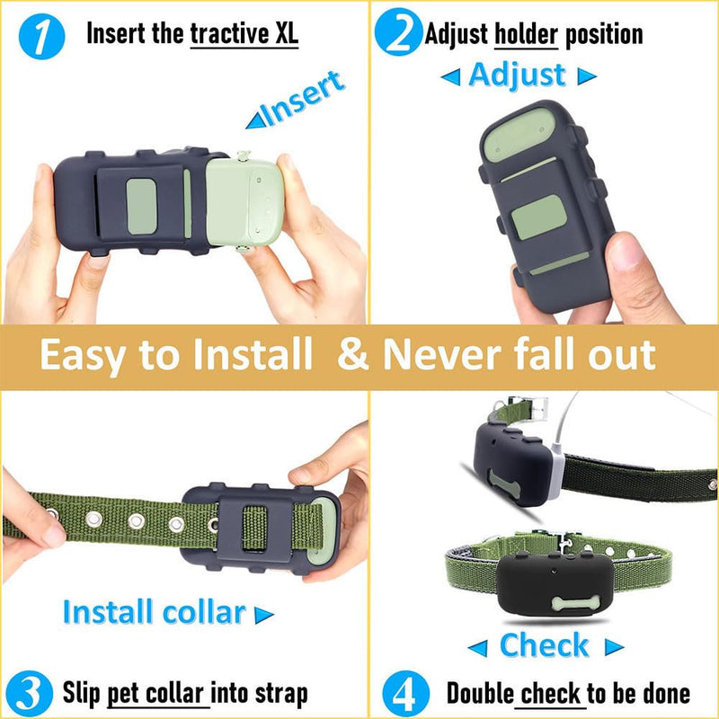 Silicone holder compatible for Tractive XL GPS Dog Tracker,Rubber Accessories Cover Finder Anti-Scratch,Secure Sturdy Case with Strap for Pet Cat Collar (Black) black