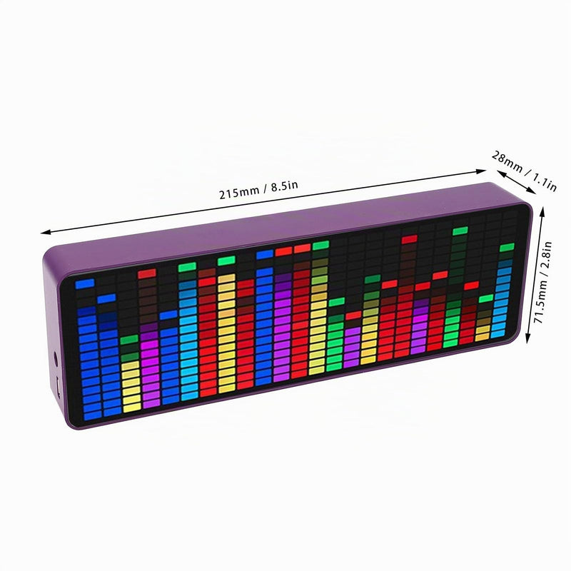 Audio Spectrum Analyzer, LED Music Voice Spectrum Display, Colorful RGB Light Rhythm Analyzer Clock Display, Sound Control Level Meter, 20 Dynamic and 7 Colour Effects