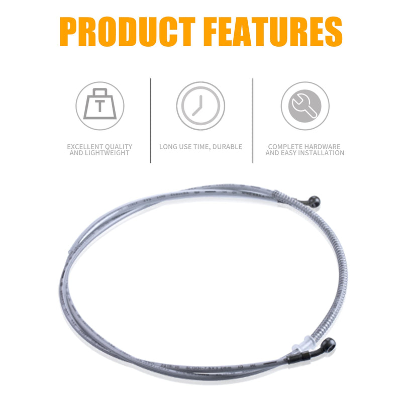 70" Braided Hydraulic Brake Hose Line Pipeline Compatible with Chinese GY6 Scooter ATV Dirt Bike Go Kart 10mm Banjo Ends 178CM