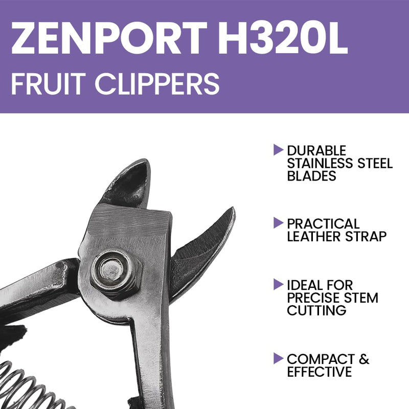 Zenport 5-inch Forged, Stainless Orange/Fuji Picker w/Strap, PVC Grip, Package of 3