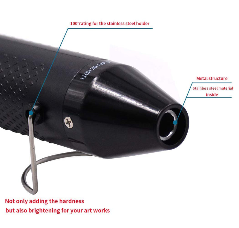 mofa Mini Heat Gun Electric 150W Mini Shrink Heat Tool Embossing Heat Tool Mini Hot Air Gun DIY Tool (Black) Black