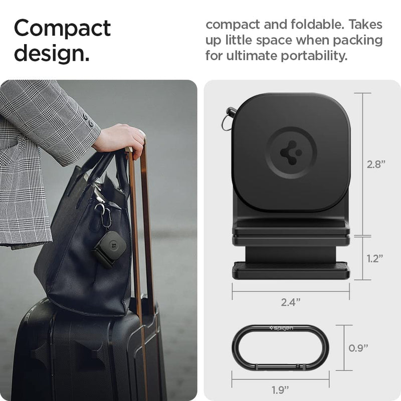 Spigen Airplane MagSafe Phone Mount Travel Essentials and in-Flight Airplane Phone Mount - for iPhones & Galaxy Phones with MagSafe Cases & Pixel Phones with Pixelsnap Black