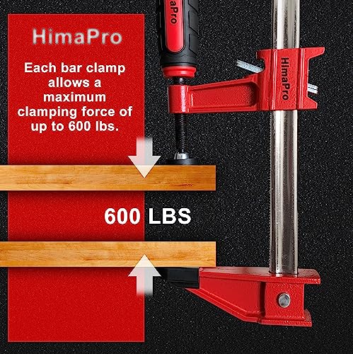 HimaPro 18 Inch Bar Clamp Set, 2 Pack 600 lbs Load Limit Medium Duty Quick Release Steel F Clamp, Ideal for Woodworking, Metalworking, and DIY Projects 18 Inch Set