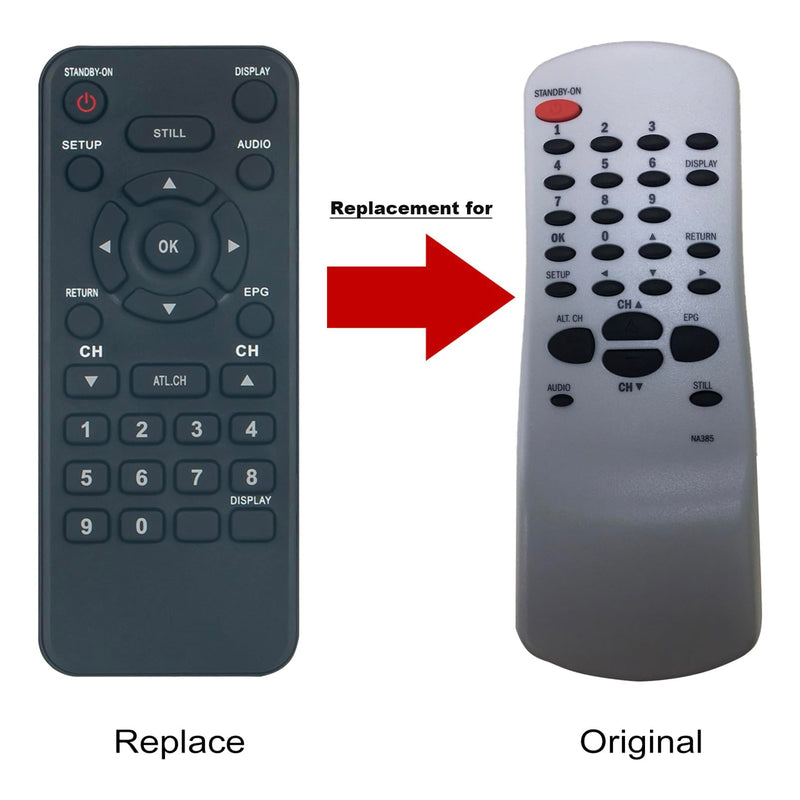 NA385 NA385UD Replacement Remote Control Compatible for Philco TB100HH9 Set Top Box/TV Converter Box/DTV Digital to Analog Converter/Media Converter