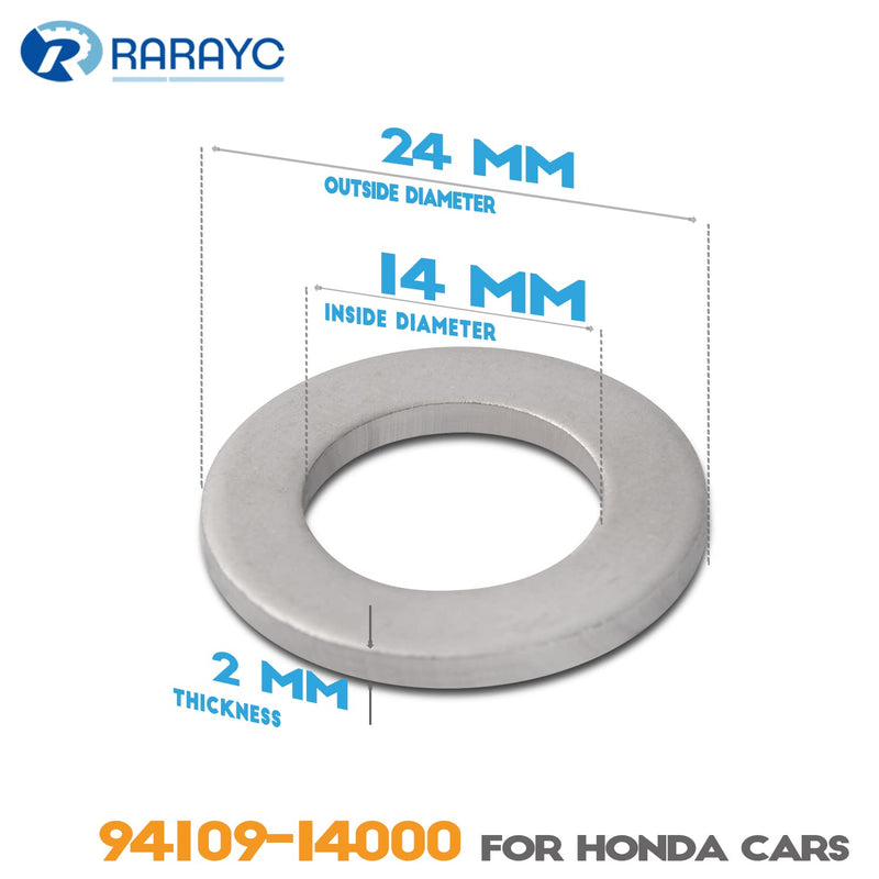 50 pcs Oil Crush Washers Drain Plug Gaskets Replacement for Honda 94109-14000 Accord Civic CR-X CR-Z CR-V and More 24 mm Outside diameter