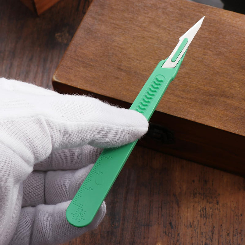 UKCOCO Disposable Plastic Surgical Scalpel Knives Multifunctional Carving Knife Tools Scrapbooking Craft Disposable Scalpels with Individually Packed Pack of 10