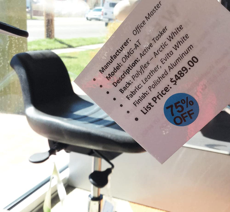 75% Percent Off Blue Stickers for Retail – 3/4 Inch Round, 500 Semi-Gloss Adhesive Labels Per Roll for Clearance, Sales, Discounts, and Promotions – Made in The USA